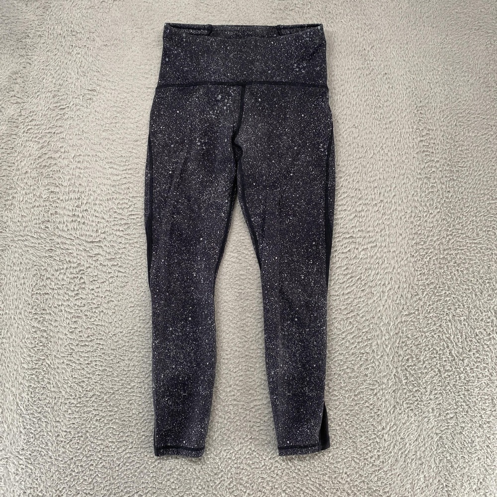 Lululemon Train TimesLeggings Womens 6 Speckle Mesh Side Stripe Yoga Gym Ankle